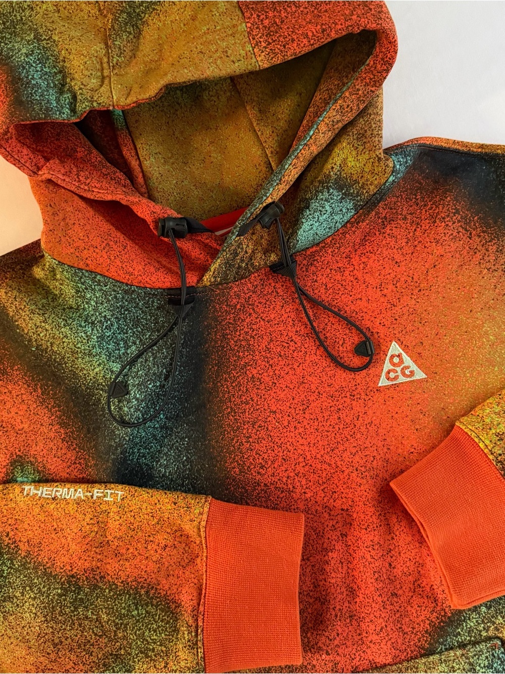 Nike ACG Therma-Fit ADV Hoodie Men MED LOOSE Geometric Lava Graphic